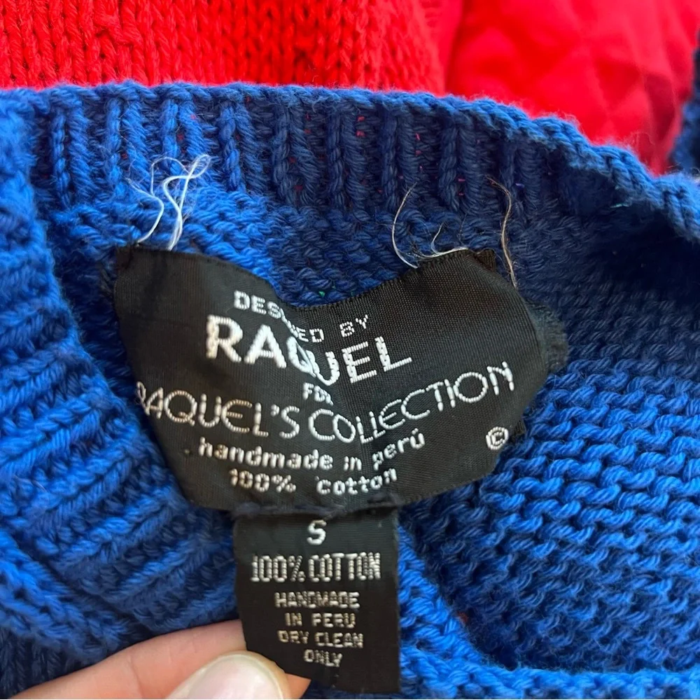 Vintage 90s Raquel Collection Peru Santa Balloon Christmas Sweater Womens M